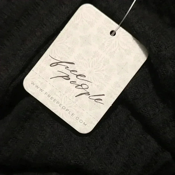 NWT Free People Black Juicy Long Sleeve Thermal Top Oversized Split Back - Picture 6 of 9